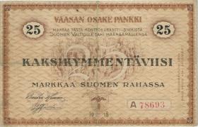 Finnland / Finland P.S111 25 Markkaa 1918 (3-) 