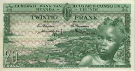 Belgisch-Kongo / Belgian Congo P.31 20 Francs 01.03.1957 (2) 