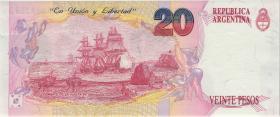 Argentinien / Argentina P.343a 20 Pesos (1992-97) (1) 