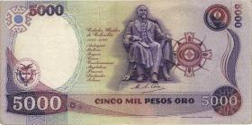 Kolumbien / Colombia P.434 5000 Pesos Oro 1986 (3+) 