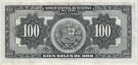 Peru P.079c 100 Soles 1961 (3+) 