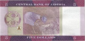 Liberia P.31a 5 Dollars 2016 (1) 
