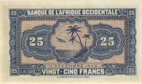 Franz. Westafrika / French West Africa P.30a 25 Francs 1942 E (2) 