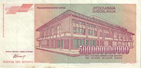 Jugoslawien / Yugoslavia P.137 500 Mrd. Dinara 1993 (2) 