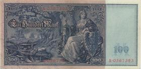 R.035: 100 Mark 1908 (1-) "Flottenschein" 