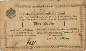 R.918c: Deutsch-Ostafrika 1 Rupie 1915 F Überstempelung "Z" (2) 