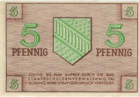 R.208b: Baden 5 Pfennig 1947 A (1) 
