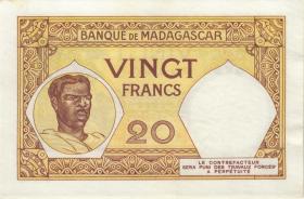 Madagaskar P.37 20 Francs (ca. 1937-47) (3) 