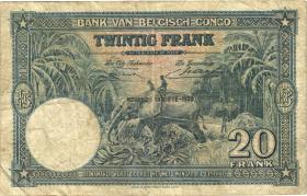 Belgisch-Kongo / Belgian Congo P.15H 20 Francs 11.04.1950 (4) 