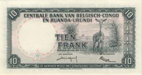 Belgisch-Kongo / Belgian Congo P.30b 10 Francs 1.6.1958 (1) 