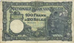 Belgien / Belgium P.102 100 Francs = 20 Belgas 17.9.1929 (3) 
