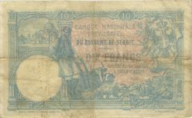 Serbien / Serbia P.10a 10 Dinara 1893 (3-) 