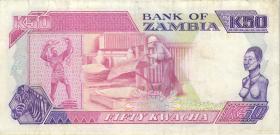 Sambia / Zambia P.33a 50 Kwacha (1989-91) (3) 