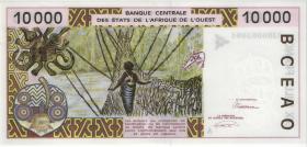 West-Afr.Staaten/West African States P.114Aa 10.000 Francs 1992 (1) 