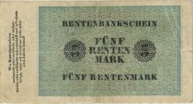 R.156b: 5 Rentenmark 1923 Reichsdruck (3-) 7-stellig J 