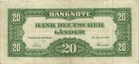 R.260 20 DM 1949 Bank Deutscher Länder (3) P/E 