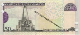 Dom. Republik/Dominican Republic P.176s3 50 Pesos Oro 2008 Specimen (1) 