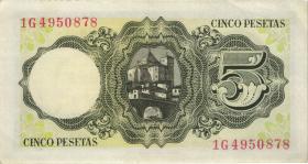 Spanien / Spain P.140 5 Pesetas 1951 (2) 