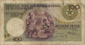 Belgisch-Kongo / Belgian Congo P.33b 100 Francs 1.1.1956 (3-) 