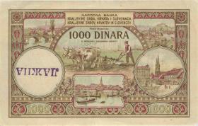 Jugoslawien / Yugoslavia P.023x1 1000 Dinaa 1920 Stempel Falsch (1-) 