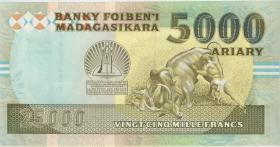 Madagaskar P.074Aa 25000 Francs = 5000 Ariary (1993) (1) 