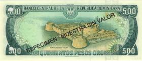 Dom. Republik/Dominican Republic P.151s 500 Pesos Oro 1995 Specimen (1) 