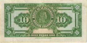 Kolumbien / Colombia P.389f 10 Pesos Oro 1963 (3) 