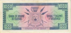 Burundi P.12a 100 Francs 1.12.1964 (2) 