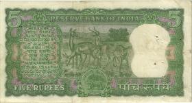 Indien / India P.054a 5 Rupien o.D. (3+) 