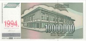 Jugoslawien / Yugoslavia P.144F 10.000.000 Dinara 1994 ohne Nummer (1) 