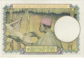 Franz. Westafrika / French West Africa P.21 5 Francs 27.4.1939 (1) 