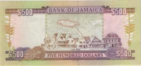 Jamaika / Jamaica P.077b 500 Dollars 1996 (1) 