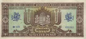 Ungarn / Hungary P.121a 100.000 Pengö 1945 (2) 