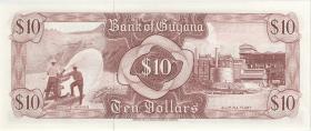 Guyana P.23b 10 Dollars (1966-92) (1) 
