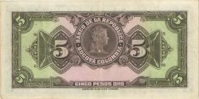 Kolumbien / Colombia P.386c 5 Pesos Oro 7.8.1947 (3) 