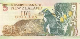 Neuseeland / New Zealand P.177 5 Dollars (1992-97) (2+) 