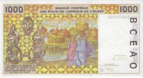 West-Afr.Staaten/West African States P.311Cj 1.000 Francs 1999 (1) 