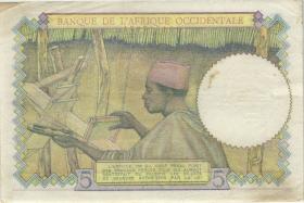 Franz. Westafrika / French West Africa P.25 5 Francs 1941 (2) 
