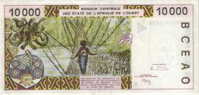 West-Afr.Staaten/West African States P.214Bh 10.000 Francs 1999 Benin (3+) 