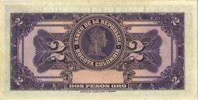 Kolumbien / Colombia P.390d 2 Peso Oro 1955 (2) 