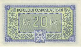 Tschechoslowakei / Czechoslovakia P.061s 20 Kronen (1945) Specimen (1) 