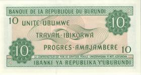 Burundi P.33b 10 Francs 1986-1991 (1) 