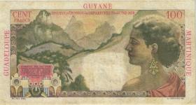 Franz. Antillen / French Antilles P.01 1 NF auf 100 Francs (1961) (3) 