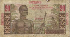 Französisch Guyana / French Guiana P.21 20 Francs (1947) (4-) 