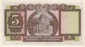 Hongkong P.181c 5 Dollars 1969 (1) 