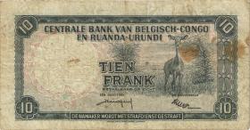 Belgisch-Kongo / Belgian Congo P.30b 10 Francs 1.11.1956 (4) 