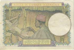 Franz. Westafrika / French West Africa P.026 5 Francs 1943 (2) 