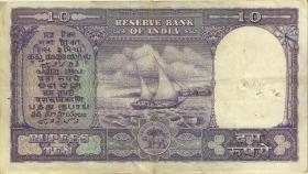 Indien / India P.040b 10 Rupien (1962-67) B (3) 