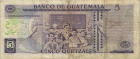 Guatemala P.060b 5 Quetzal 1976 (3) 
