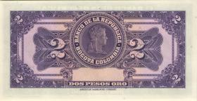 Kolumbien / Colombia P.390b 2 Pesos Oro 1944 (1) 